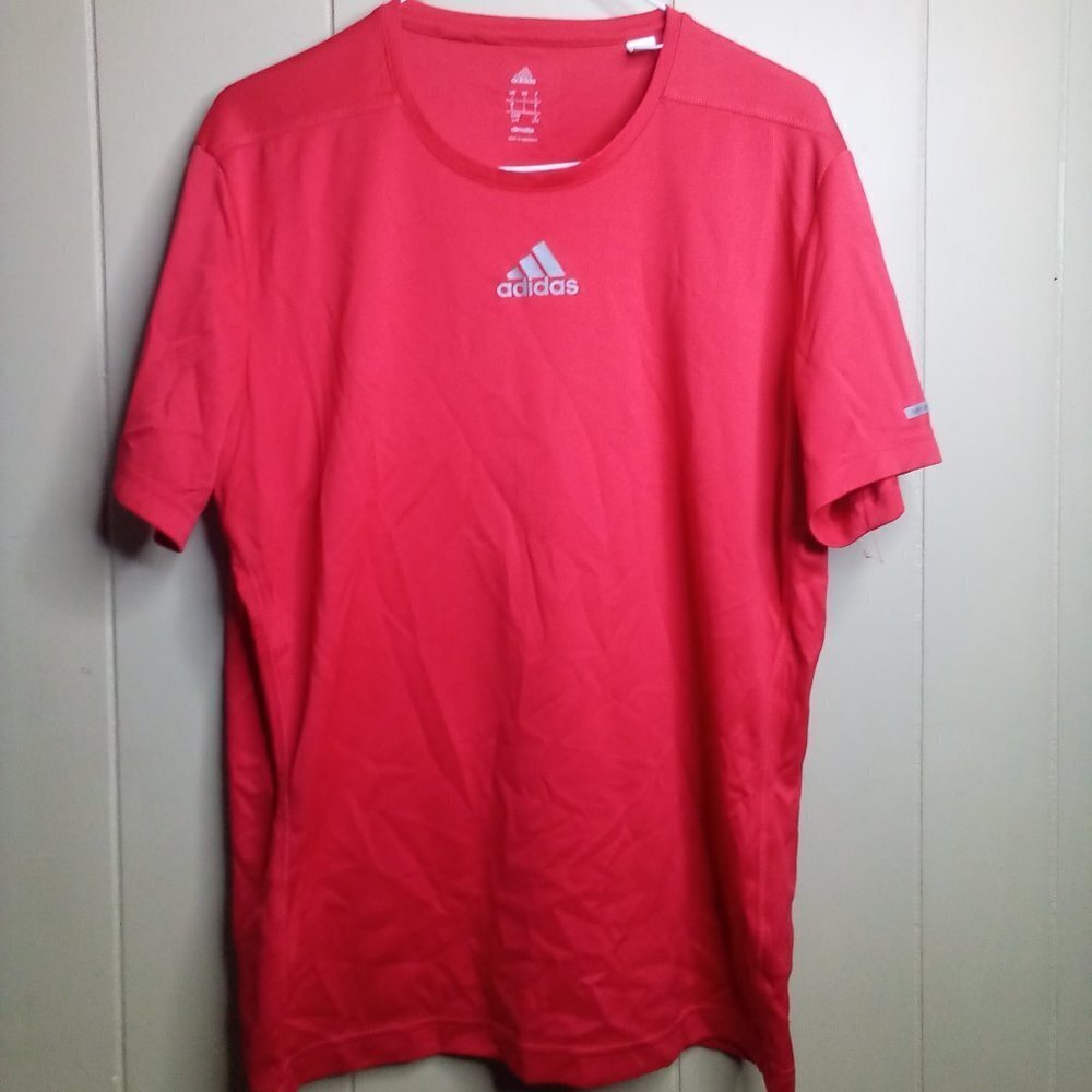 Adidas Climalite Shirt L Short Sleeve Red
